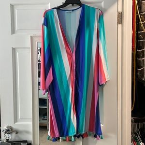 Cabana Life striped swim/pool cover up